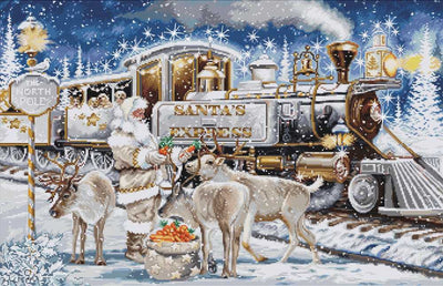 Santa's Express White ~Cross Stitch Kit ~ Luca S