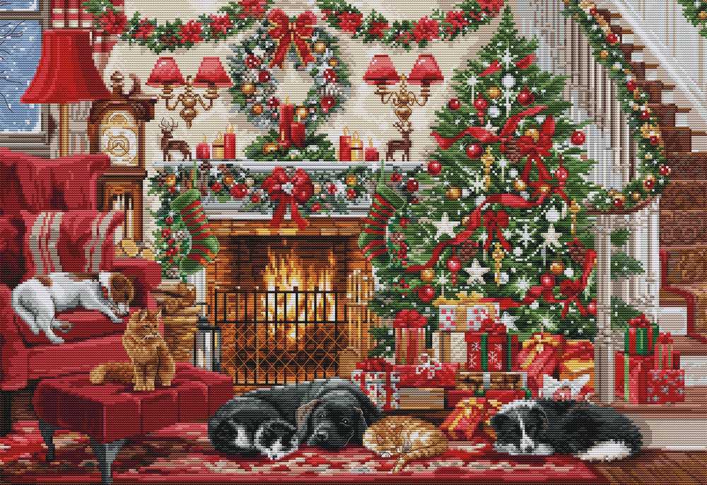 Cosy Fireplace ~Cross Stitch Kit ~ Luca S