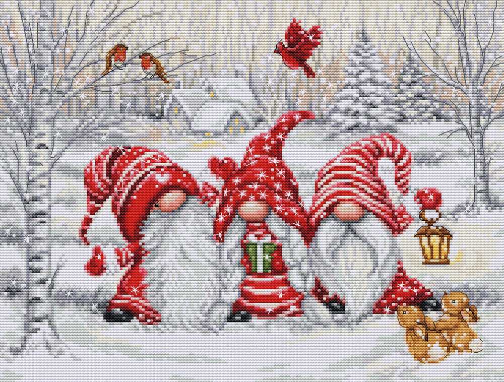 Gnomes in Wood ~ Cross Stitch Kit ~ Luca S