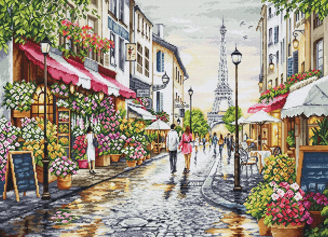 Paris Flower Shop Cross Stitch Kit ~ Luca S GOLD