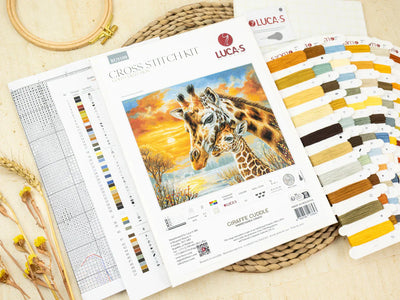 Giraffe Cuddle Cross Stitch Kit ~ Luca S GOLD
