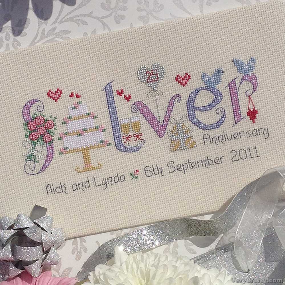 Nia Cross Stitch - Silver Wedding Anniversary -Cross Stitch Kit