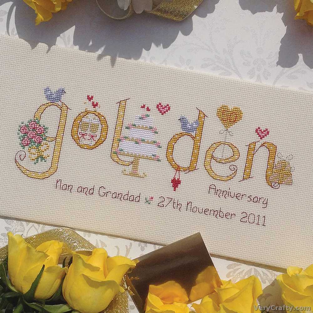 Nia Cross Stitch - Golden Wedding Anniversary -Cross Stitch Kit