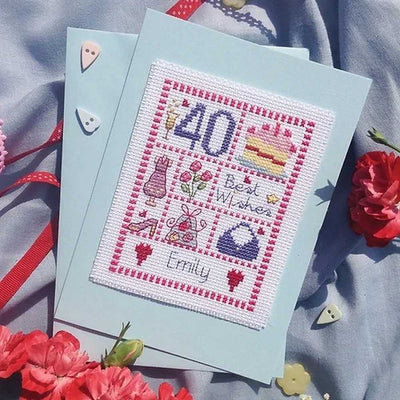 Nia Cross Stitch - Female Sampler Birthday Card Cross Stitch Kit