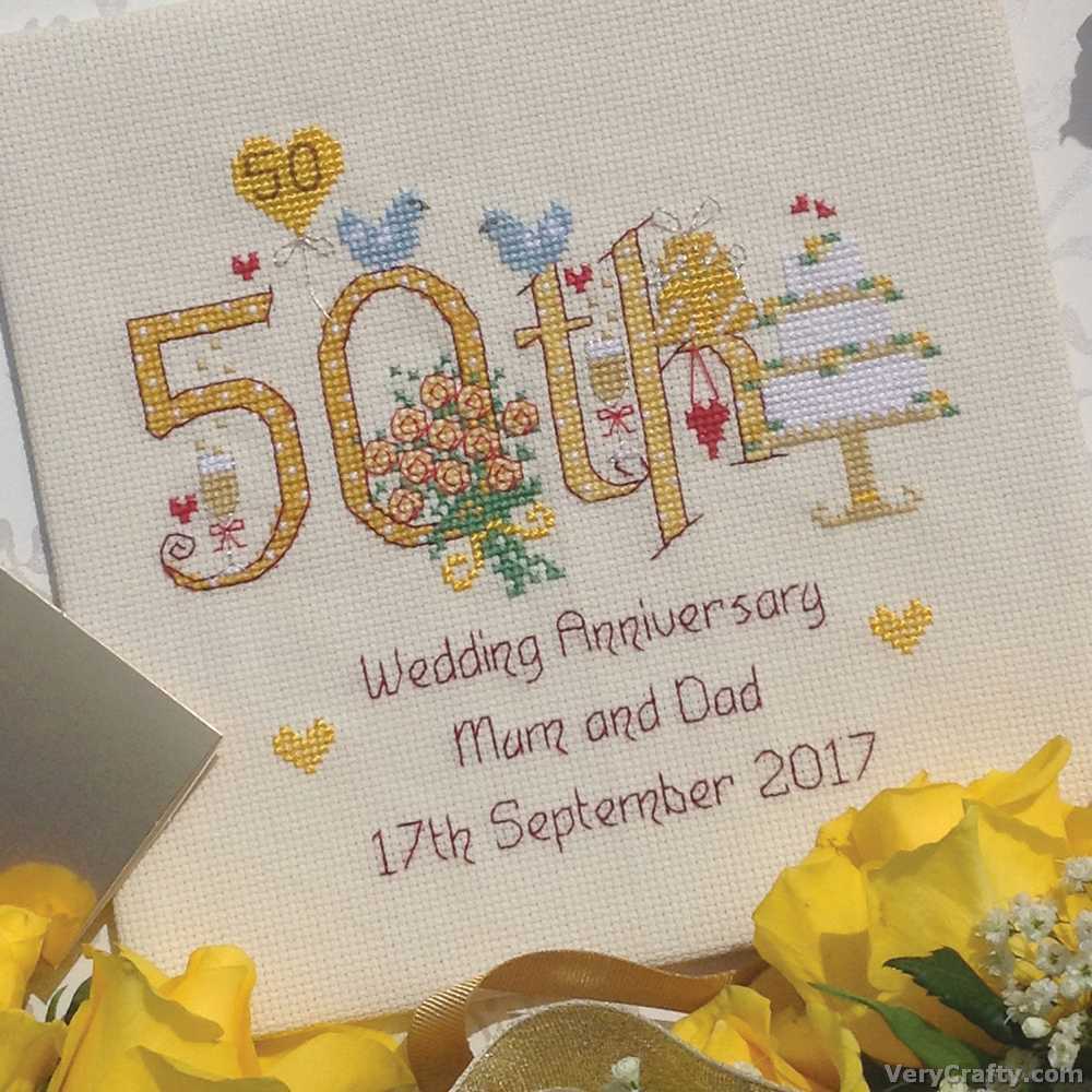 Nia Cross Stitch- 50th Wedding Anniversary Cross Stitch Kit