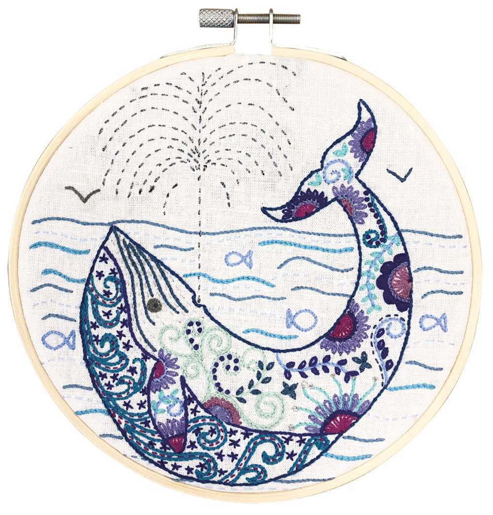 Madeleine the Whale  Embroidery Kit ~ Un Chat Dans L'Aiguille