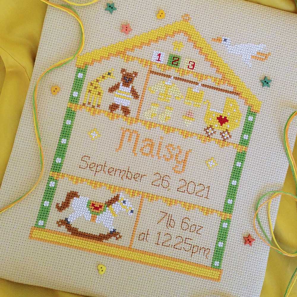 Nia Cross Stitch - Little One Nursery Birth Sampler Kit