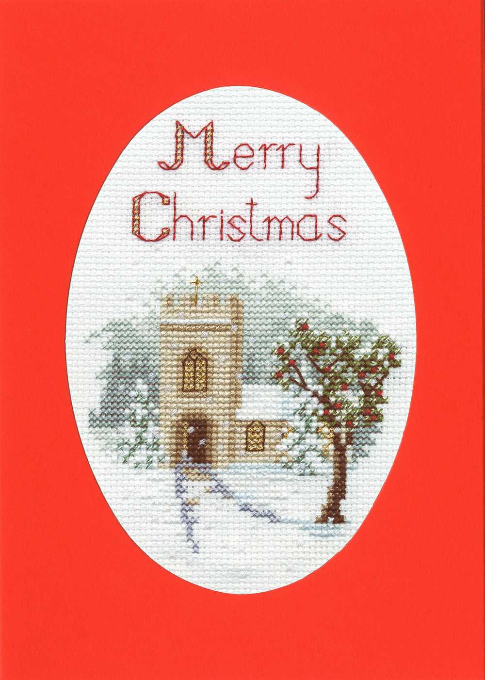 Christmas Card - The Church Cross Stitch Kit by Derwentwater