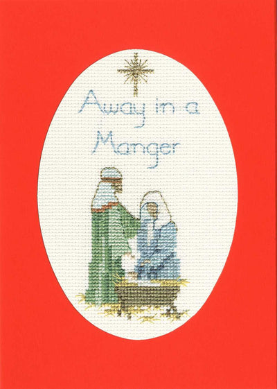 Christmas Card - Away In A Manger Cross Stitch Kit by Derwentwater