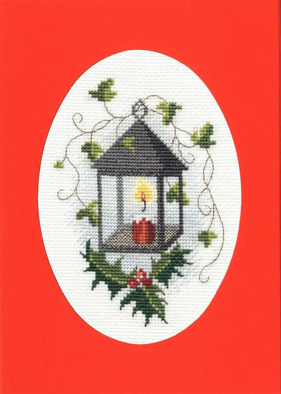 Christmas Card - Lantern Cross Stitch Kit by Derwentwater