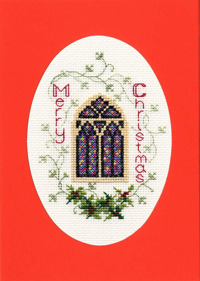 Christmas Card - Stained Glass Window Cross Stitch Kit by Derwentwater