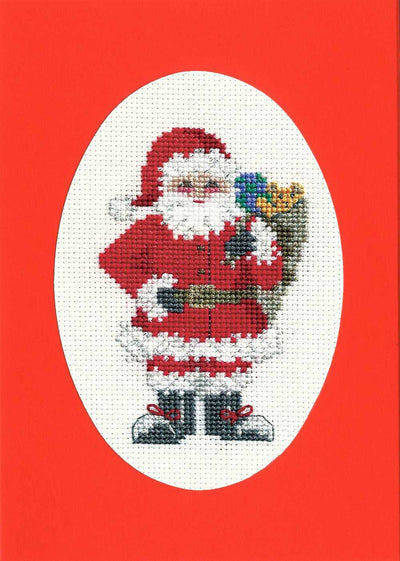 Christmas Card - Santa's Sack Cross Stitch Kit by Derwentwater