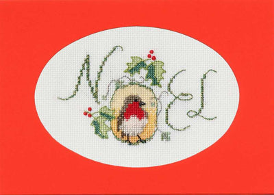 Christmas Card - Noel Robin Cross Stitch Kit by Derwentwater