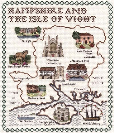 Hampshire & the Isle Of Wight Cross Stitch Kit - Classic Embroidery