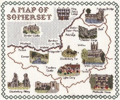Somerset Map Cross Stitch Kit  - Classic Embroidery
