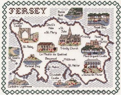 Jersey Map Cross Stitch Kit - Classic Embroidery