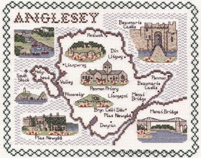Anglesey Map Cross Stitch Kit - Classic Embroidery