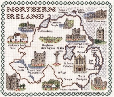 Northern Ireland Map Cross Stitch Kit - Classic Embroidery