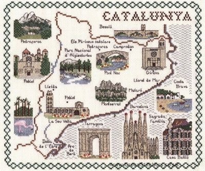 Catalunya Map Cross Stitch Kit - Classic Embroidery
