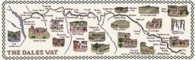 The Dales Way Map Cross Stitch Kit - Classic Embroidery