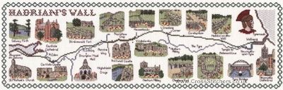 Hadrian's Wall Map Cross Stitch Kit - Classic Embroidery