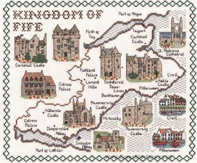 The Kingdon Of Fife Map Cross Stitch Kit - Classic Embroidery