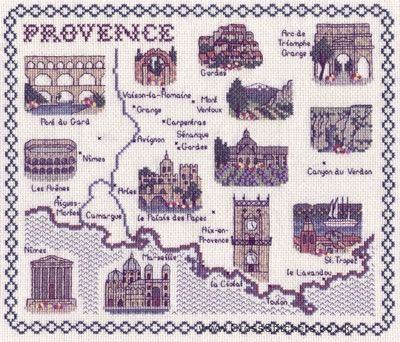 Provence Map Cross Stitch Kit - Classic Embroidery