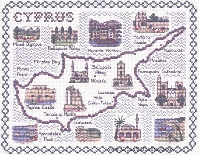 Cyprus Map Cross Stitch Kit - Classic Embroidery