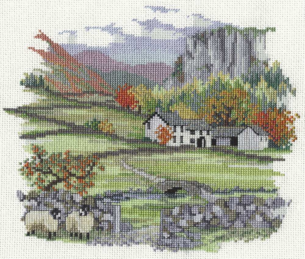 Countryside - Cragside Farm Cross Stitch Kit by Derwentwater Designs