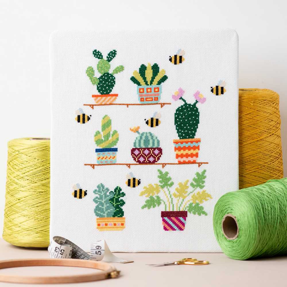 Cacti Cross Stitch Kit ~ Meloca Designs