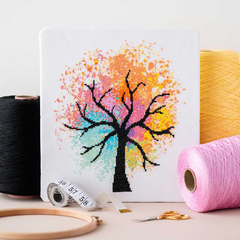 Watercolour Tree Cross Stitch Kit ~ Meloca Designs