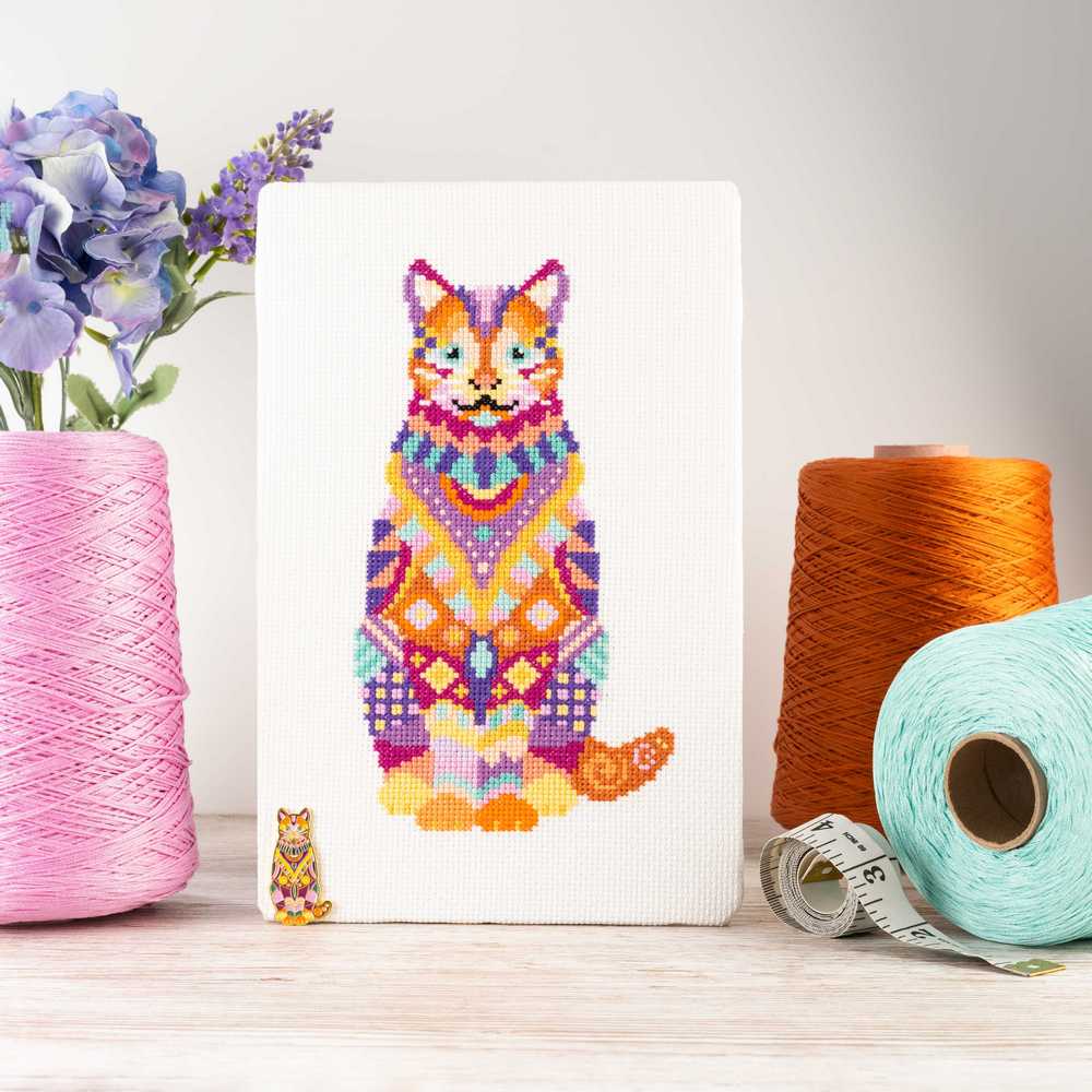 Mandala Cat Cross Stitch Kit ~ Meloca Designs