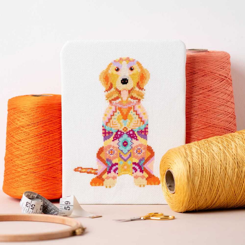 Mandala Dog Cross Stitch Kit ~ Meloca Designs