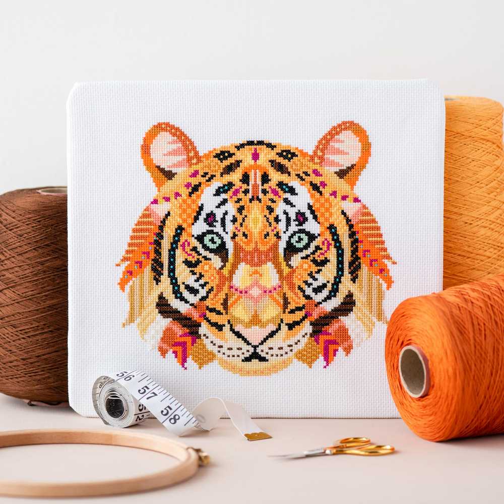 Mandala Tiger Cross Stitch Kit ~ Meloca Designs