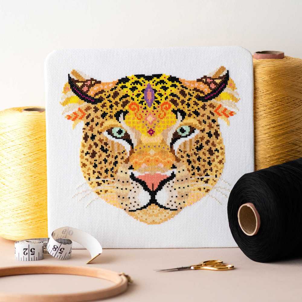 Mandala Leopard Cross Stitch Kit ~ Meloca Designs