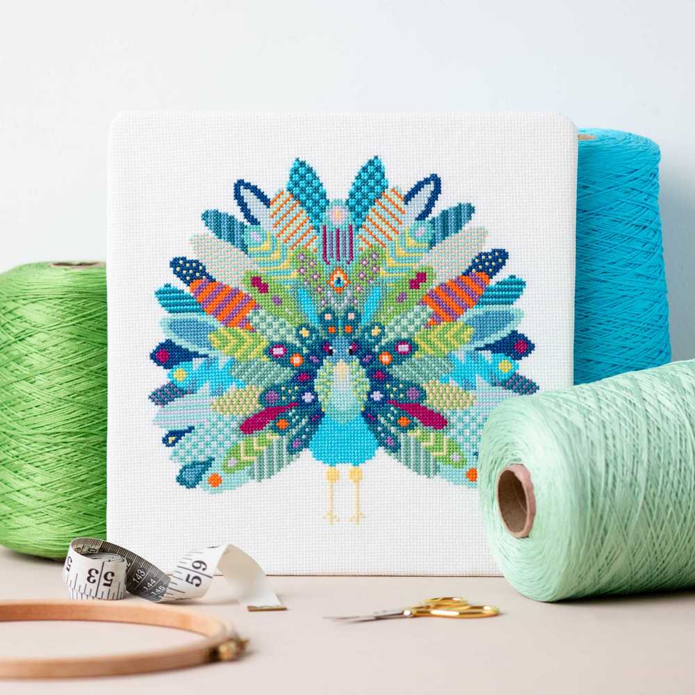 Mandala Peacock Cross Stitch Kit ~ Meloca Designs