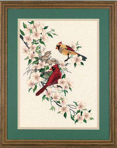 Cardinals in Dogwood Embroidery Kit Dimensions