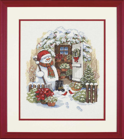 Garden Shed Snowman Cross Stitch Kit - Dimensions