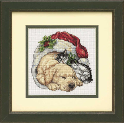 Christmas Morning Pets Cross Stitch Kit - Dimensions Gold
