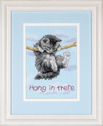 Hang on Kitty Mini Cross Stitch Kit - Dimensions