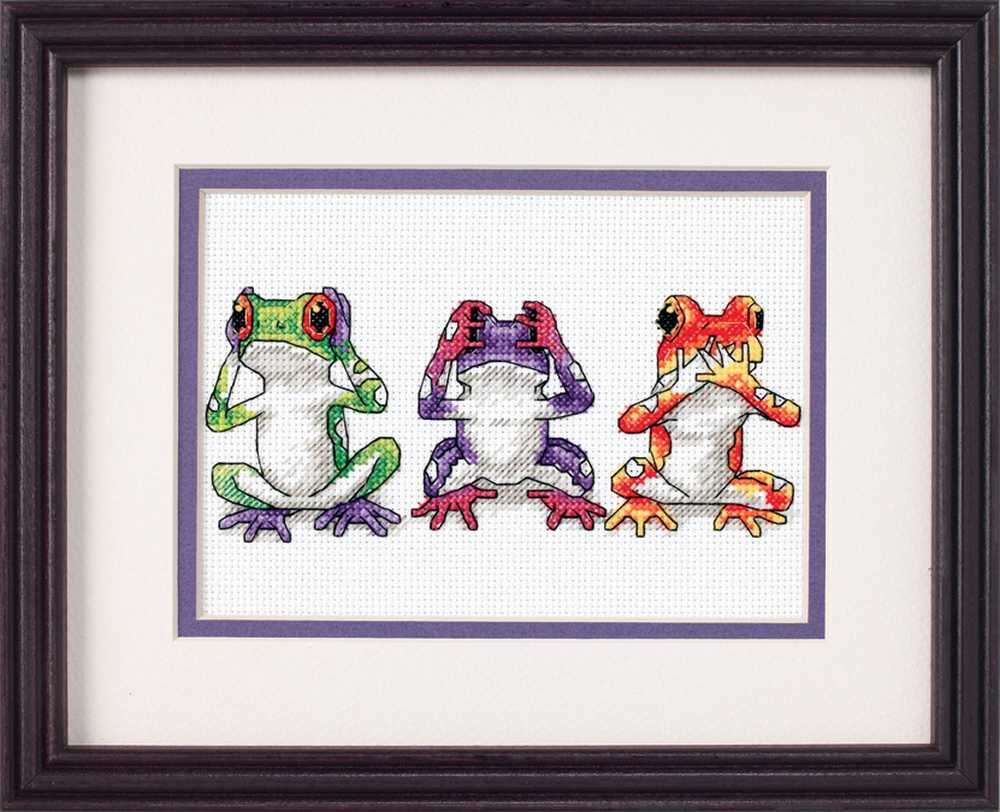 Treefrog Trio Mini Cross Stitch Kit - Dimensions