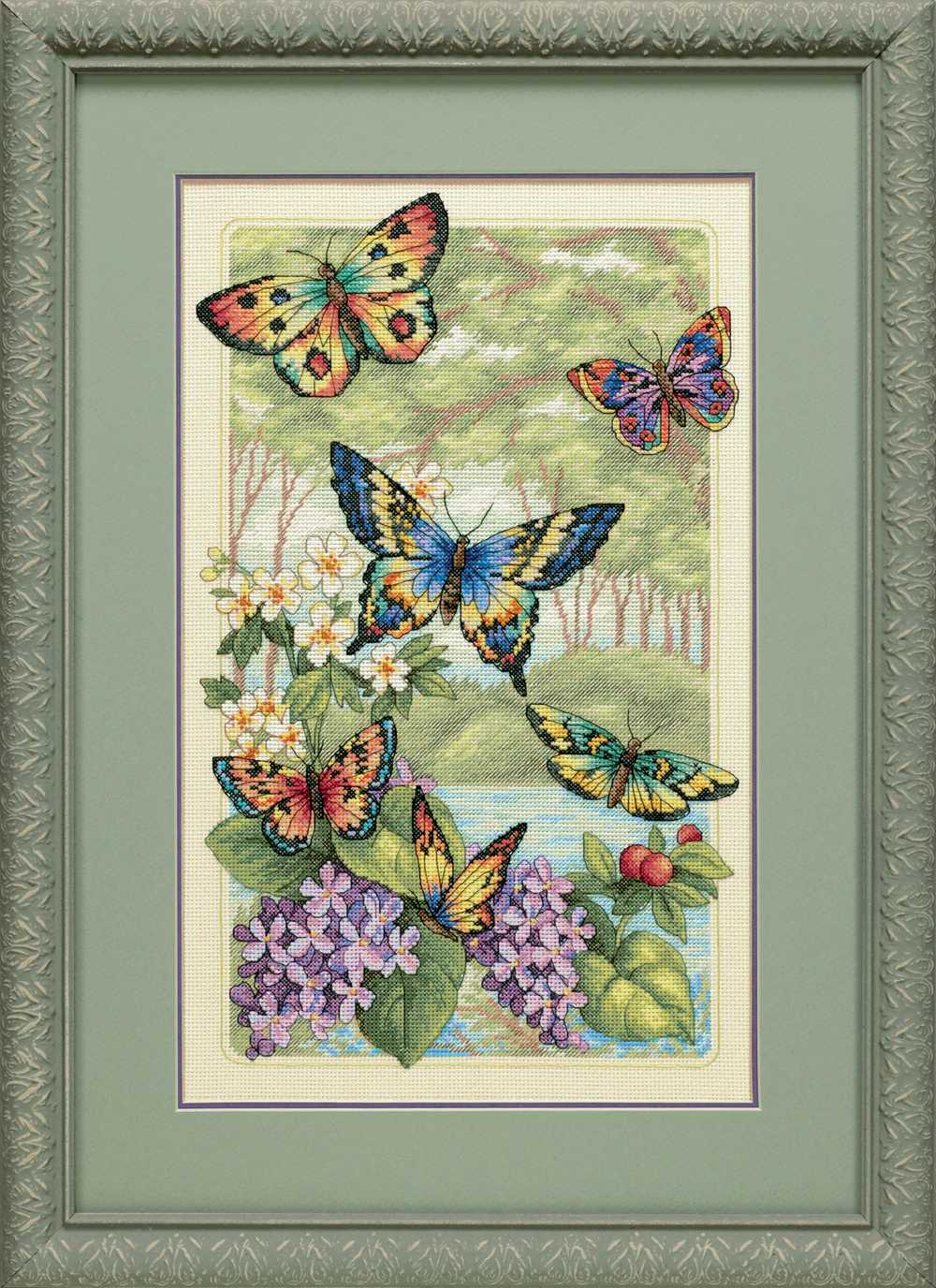 Butterfly Forest Cross Stitch Kit - Dimensions Gold