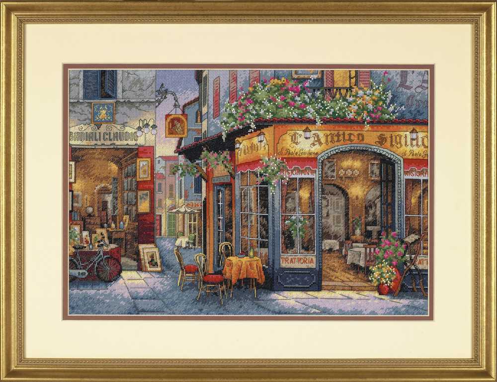 European Bistro Cross Stitch Kit - Dimensions Gold