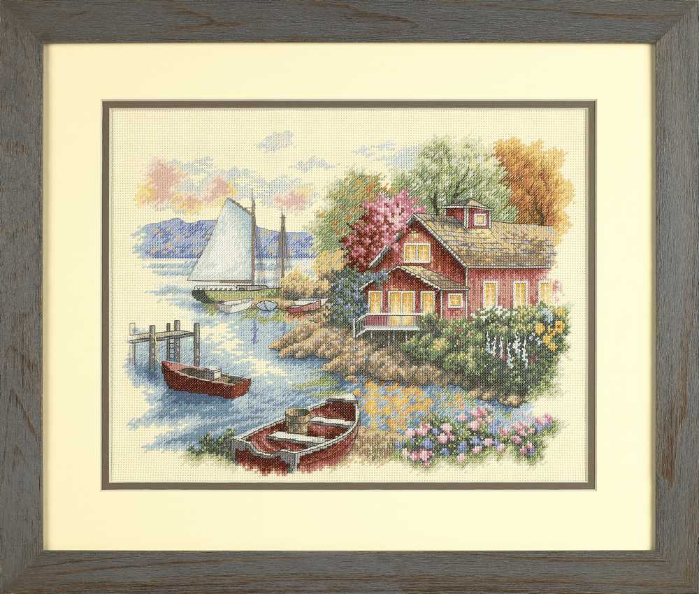 Peaceful Lake House Cross Stitch Kit - Dimensions