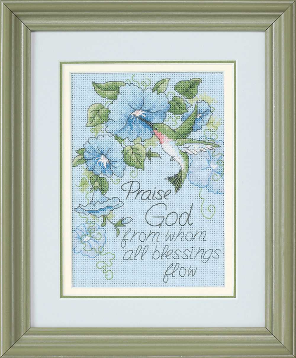 Hummingbird & Morning Glory Mini Cross Stitch Kit - Dimensions