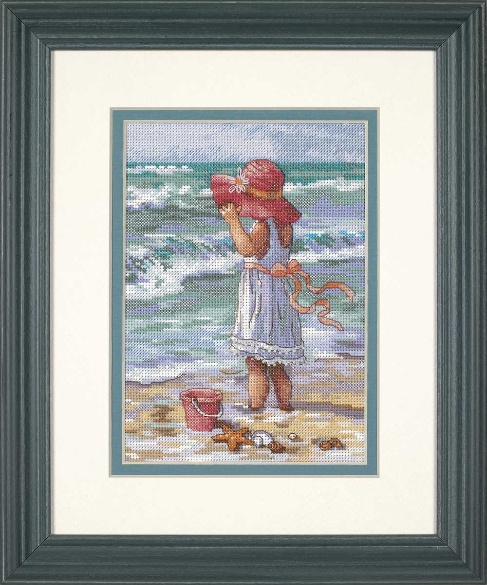 Girl at the Beach Cross Stitch Kit - Dimensions Gold