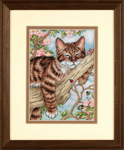 Napping Kitten Cross Stitch Kit - Dimensions