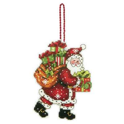 Santa with Bag Ornament Cross Stitch Kit - Dimensions
