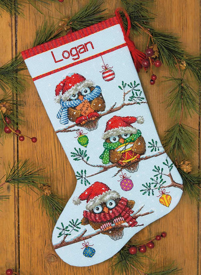 Holiday Hooties Stocking Cross Stitch Kit - Dimensions