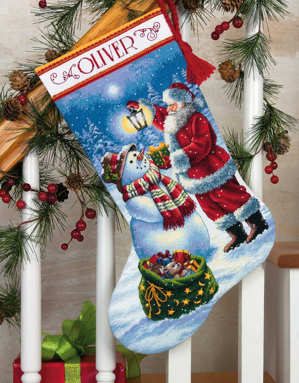 Holiday Glow Stocking Cross Stitch Kit - Dimensions Gold